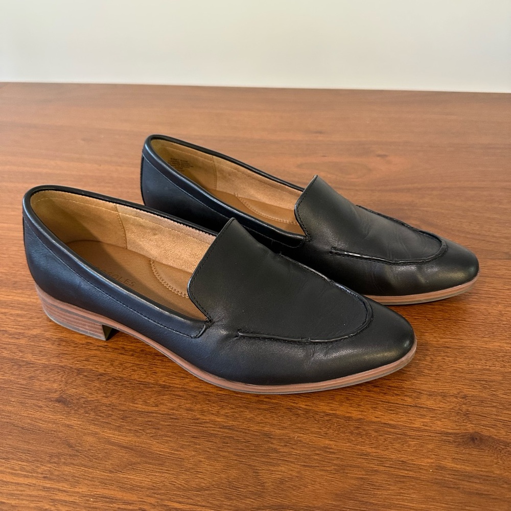 Aerosoles Genuine Black Leather Loafers - Womens size 10